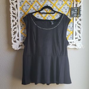 Torrid black studded peplum top